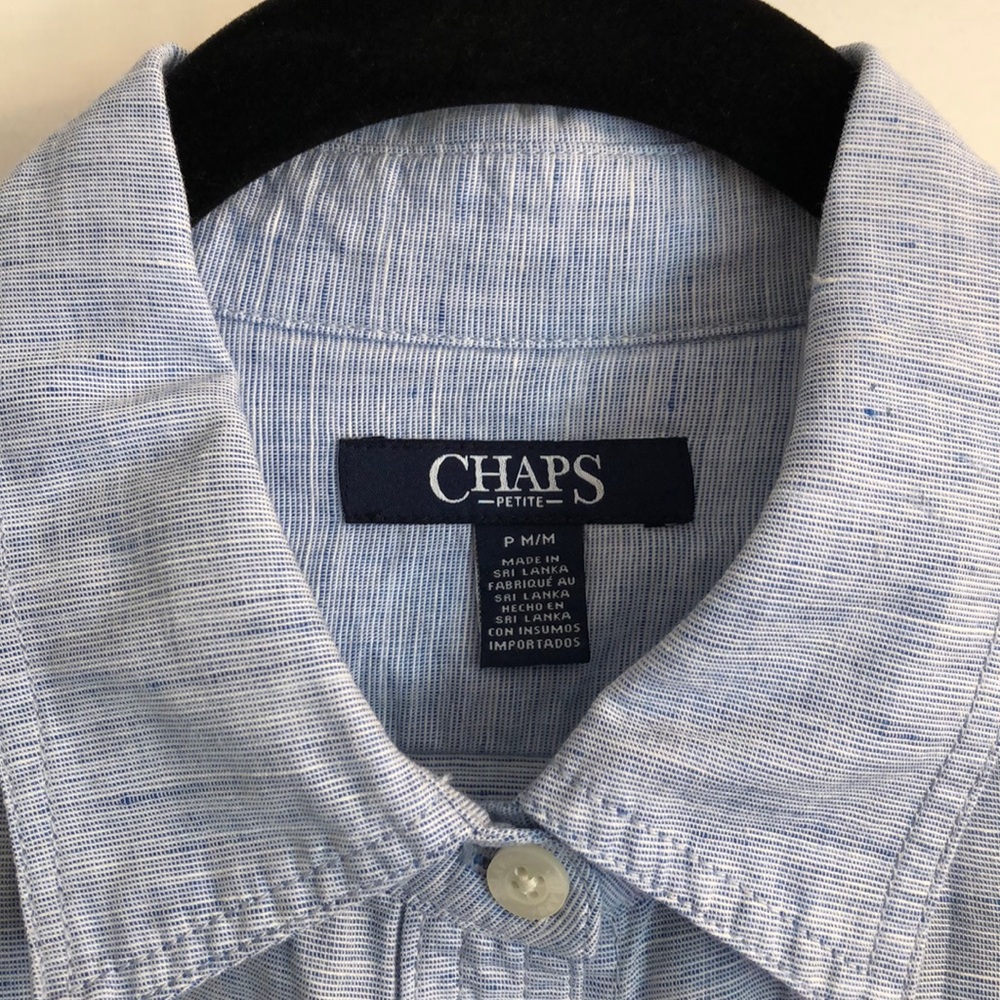 Nwot Chaps Chambray Button Down Top - image 2